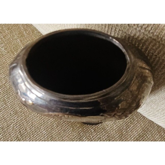 SOLID BRASS Vase INDIA Birds & Flowers Silver & Gold - Picture 4 of 7